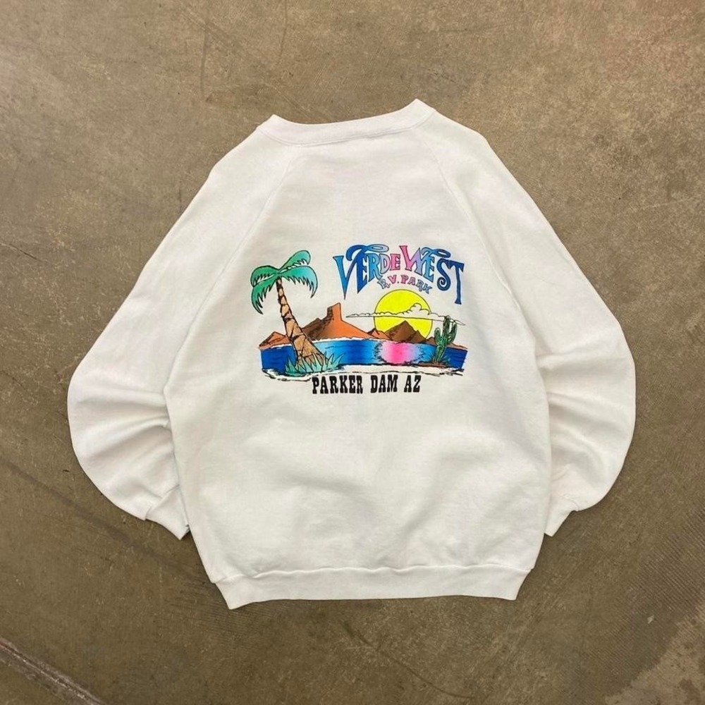 Vintage Verde West RV Park Parker Dam Arizona Jerzees Destination Crewneck XXL